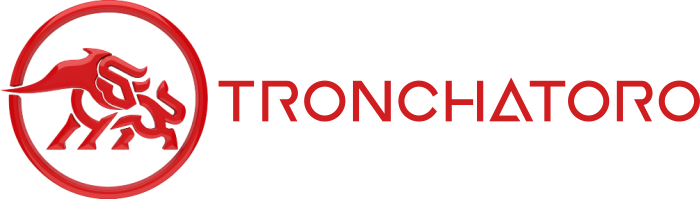 Tronchatoro Agencia de MarketingA logo for TRONCHATORO featuring a stylized, glossy red bull in an aggressive stance within a red circle, next to the brand name "TRONCHATORO" in matching red, sans-serif capital letters with triangular 'A's.